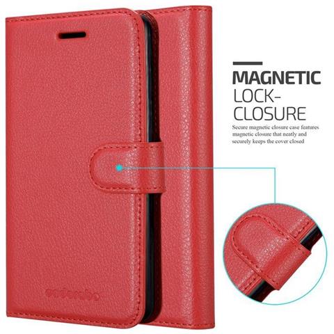 Custodia Compatibile Con Samsung Galaxy A80 / A90 In Rosso Carminio - Coperchio Protettiva Con Chiusura Magnetica, Funzione Stand E Tasca Per Le Carte - Foto 5