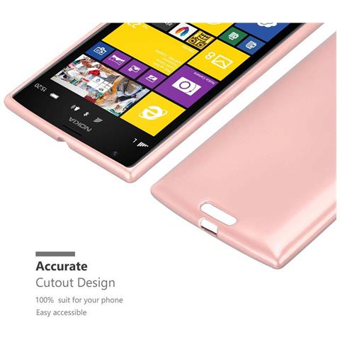 Custodia Compatibile Con Nokia Lumia 1520 In Oro Rosa Metallico - Coperchio Protettivo In Silicone Tpu Flessibile - Foto 8