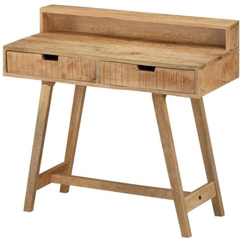 Scrivania 100x45x90 cm in Legno Massello di Mango Grezzo - Foto 1