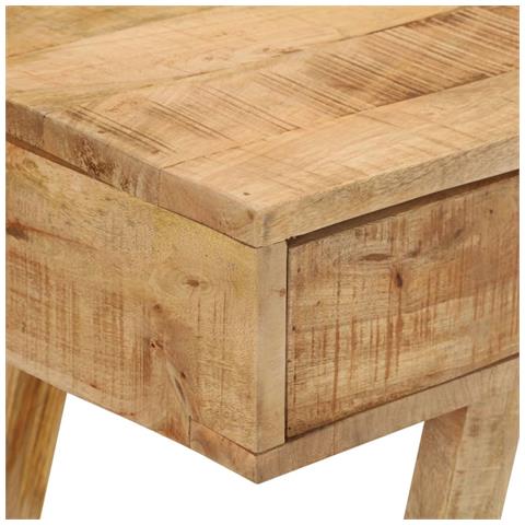 Scrivania 100x45x90 cm in Legno Massello di Mango Grezzo - Foto 10