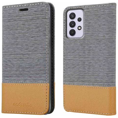 Custodia Compatibile Con Samsung Galaxy A33 5g In Grigio Chiaro Marrone - Coperchio Protettiva Con Chiusura Magnetica, Funzione Stand E Tasca Per Le Carte - Foto 8