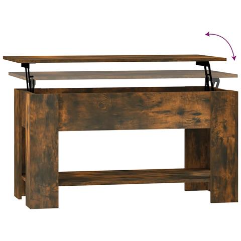 Tavolino Da Salotto Rovere Fumo 101x49x52 Cm Legno Multistrato - Foto 8