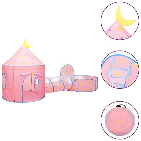 Tenda Da Gioco Per Bambini Rosa Con 250 Palline 301x120x128 Cm - Foto 2
