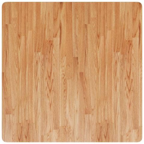 Piano Tavolo Quadrato Marrone Chiaro 90x90x4cm Rovere Trattato - Foto 2