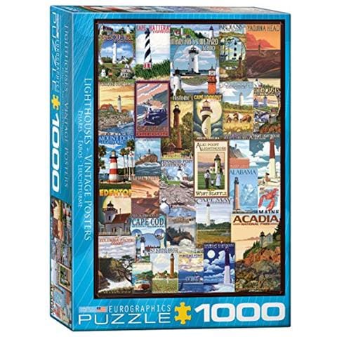 Fari Vintage Ads Puzzle (1000 Pezzi), 6000-0779, Blu - Foto 1