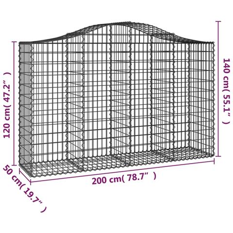Cesto Gabbione Ad Arco 200x50x120/140 Cm Ferro Zincato - Foto 4