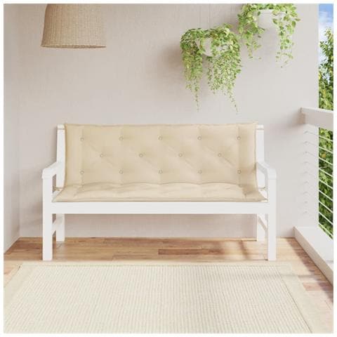 Cuscini Panca Da Giardino 2pz Beige 150x50x7 Cm Tessuto Oxford - Foto 1
