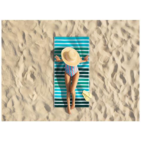 Telo Mare Jacquard Spugna Asciugamano Spiaggia Disegno Babilonia Telo Mare Verde - Foto 2