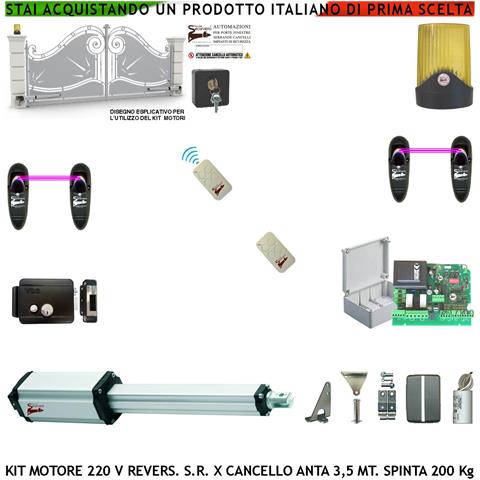 Automatismo Cancello Da 3,5 Metri Motore Elettromeccanico 230 V Stelo Retrattile Reversibile Corsa 600 Mm Spinta 250 K - Foto 1