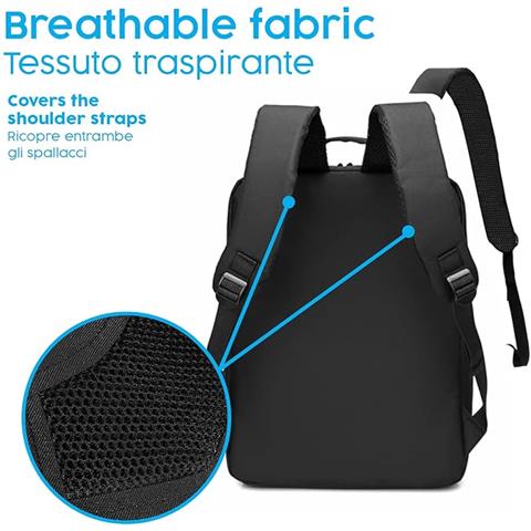 Zaino Per Pc Portatile Da 15.6 Pollici: Ideale Per Lavoro E Viaggio, Con Presa Usb, Tessuto Impermeabile - Perfetto Come Regalo Per Uomo E Donna. Adatto A Laptop E Computer Fino A 15,6'' - Foto 7