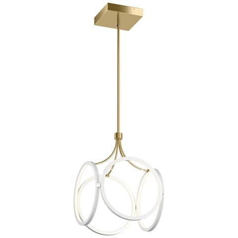 Lampadario Industrial Nordico Ciri Alluminio Bianco Oro Champagne Led 45w 3000k - Foto 1