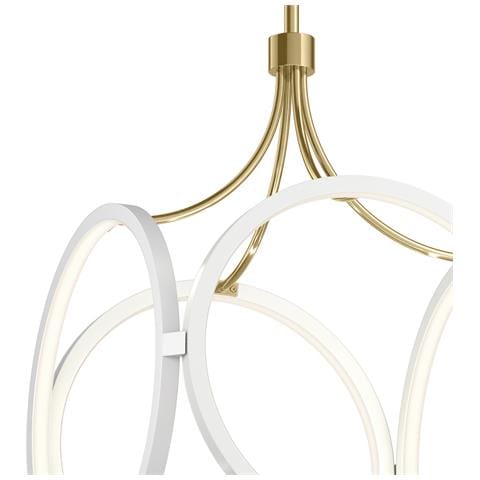 Lampadario Industrial Nordico Ciri Alluminio Bianco Oro Champagne Led 45w 3000k - Foto 4