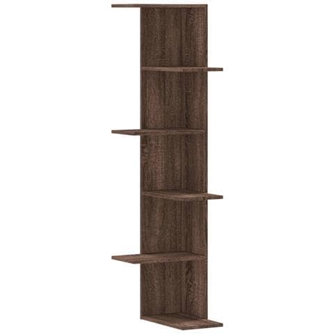 Scaffale Angolare Muro Rovere Marrone 36,5x36,5x140 Cm Legno - Foto 2