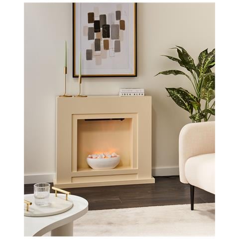 Caminetto Elettrico Con Led Effetto Fiamma Beige Sahara - Foto 1