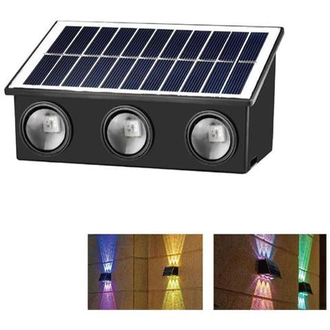 Applique Lampada 6 Led Muro Parete Solare Ip65 Rgb Giardino Te-b0576* - Foto 1