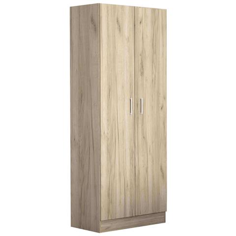 Armadio Da Interno Guardaroba Appendiabiti 2 Ante In Legno Nobilitato Bilaminato Con Asta Appendiabiti Linea Classic - Gray - Foto 1