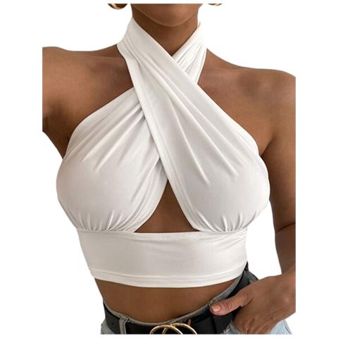 Top Senza Spalline Alla Moda E Sexy Di Genuiskids, Colore Bianco, Taglia L - Foto 1