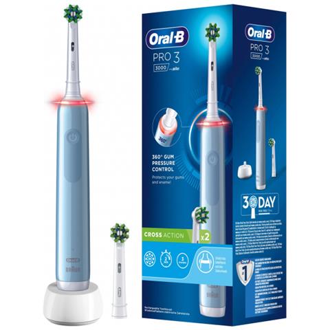 Oral-b Pro 3 3000 Cross Adulto Spazzolino Rotante-oscillante Blu - Foto 1