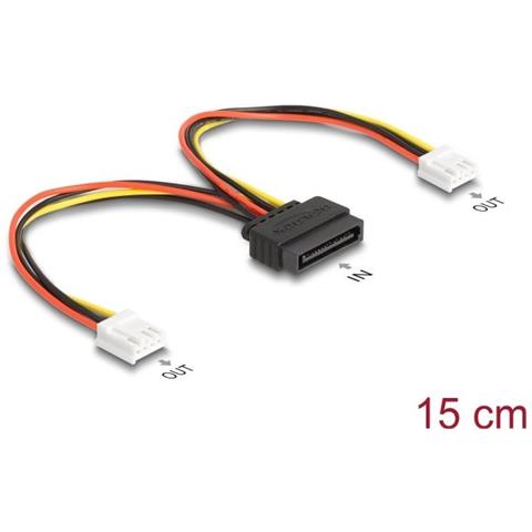 66611 - Power Sata 15 Pin St.> 2x Floppy 4 Bu. 15 Cm - Digital /daten - 0,15 M (66611) - Foto 1