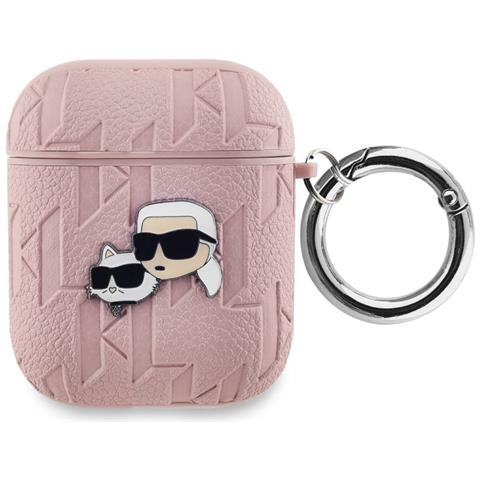 Custodia Per Airpods 1/2 Con Motivo Karl E Choupette In Rilievo, Rosa - Foto 1