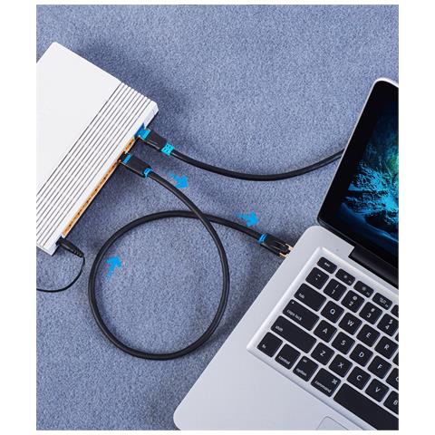 IKABJ cavo di rete Nero 5 m Cat8 S /FTP (S-STP) - Foto 4