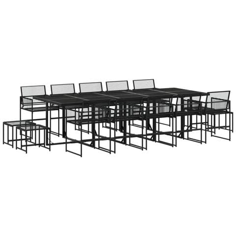 Set Da Pranzo Da Giardino 15 Pz Nero In Polyrattan - Foto 2