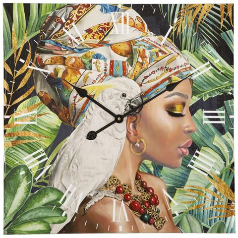 Orologio Da Parete Africa 2 - Multicolore - Mdf - 60x4,5x60 Cm - Foto 1