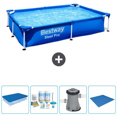 Piscina Fuori Terra - Rettangolo - 221x150x43 Cm - Blu - Include Accessori Coordinati Cb1 - Foto 1