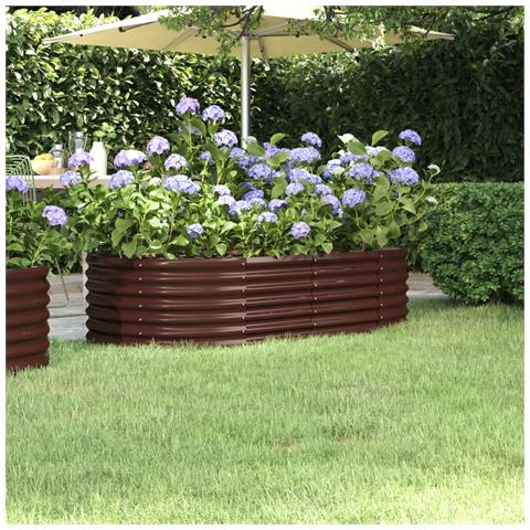 Letto Giardino Acciaio Verniciato A Polvere 152x80x36cm Marrone - Foto 6