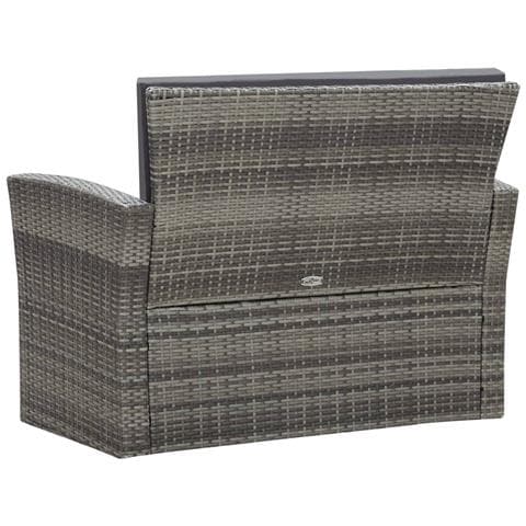 Set Divani Da Giardino 4 Pz Con Cuscini In Polyrattan Grigio - Foto 8