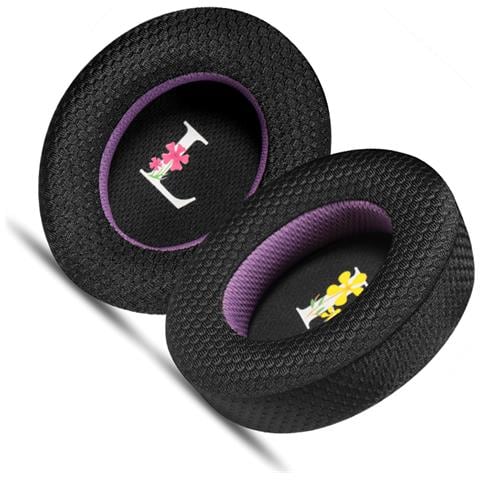 Cuscinetti Auricolari Neri E Viola Traspiranti Per Cuffie Sennheiser Momentum 3 (confezione Da 2) - Foto 2