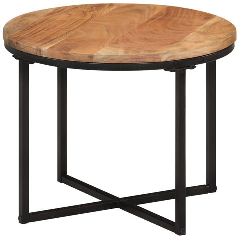Tavolino Salotto 45x45x35cm In Legno Massello Di Acacia E Ferro - Foto 2