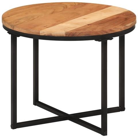 Tavolino Salotto 45x45x35cm In Legno Massello Di Acacia E Ferro - Foto 8