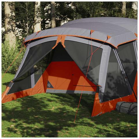 Tenda da Campeggio con Portico 4 Persone Arancione Impermeabile - Foto 1