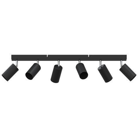Faretti da soffitto 6 vie regolabili GU10 neri - Foto 1