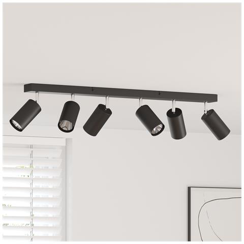 Faretti da soffitto 6 vie regolabili GU10 neri - Foto 2