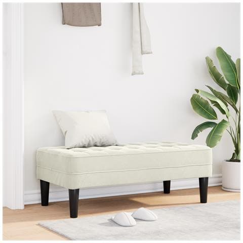 panca crema 113 cm in velluto - Foto 2
