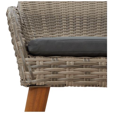 Sedie da Giardino con Cuscini 2 pz Nero Polirattan - Foto 9