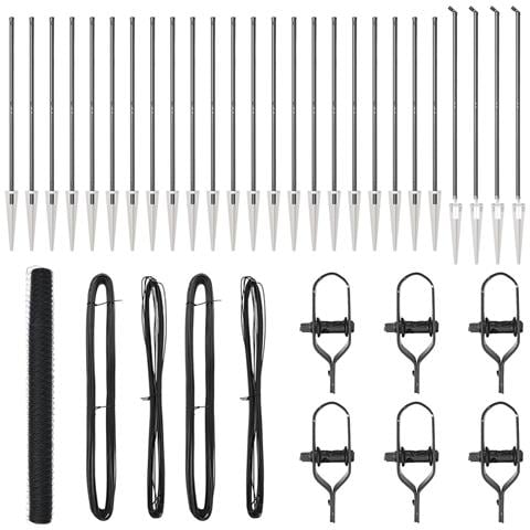 Recinto Esagonale  Grigio 1.5x50 m Acciaio, Pali per Recinzione  con Punta 13 pcs Ø32 mm 170 cm Acciaio Zincato - Foto 1