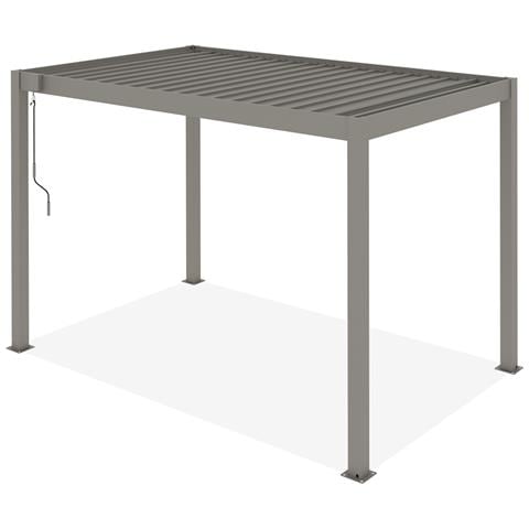 Pergola Bioclimatica Autoportante Piana 3x2m - Alluminio - Tortora - Lamelle Orientabili In Acciaio - Foto 2