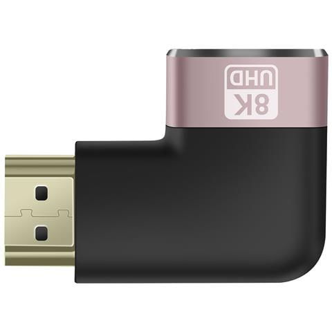 Adattatore Video 8k Uhd Hdmi Femmina Verso Hdmi Maschio Curvo A Sinistra, Nero - Foto 10