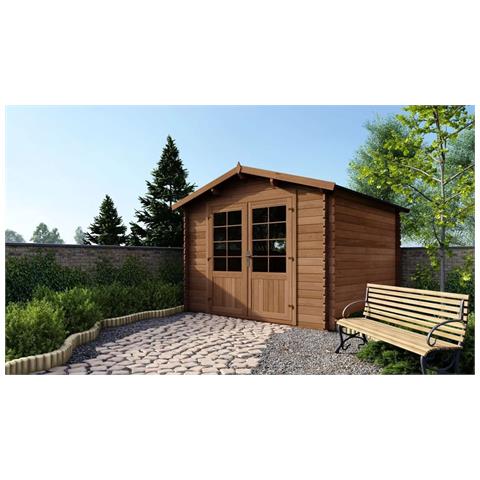Casetta Da Giardino In Legno - 9m2 - 3x3m - Impregnata - 28mm - Colore: Marrone - Foto 1
