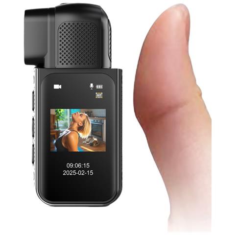 Action Camera Compatta E Portatile Per Uso Esterno E Ciclismo Con Batteria A Lunga Durata E Obiettivo Girevole Black - Foto 1