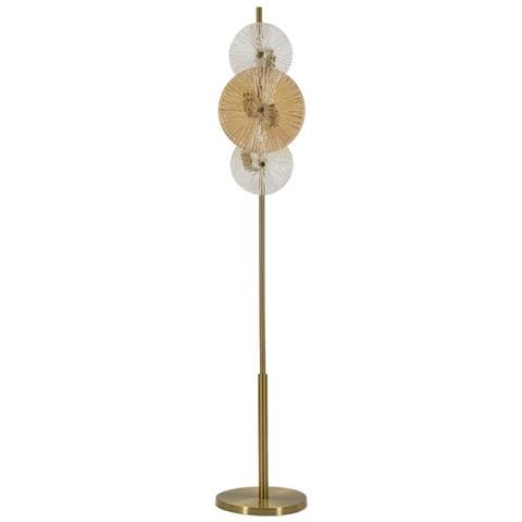 Lampada Da Terra Mf918 - Marrone - Vetro - 30x30x164 Cm - Foto 1