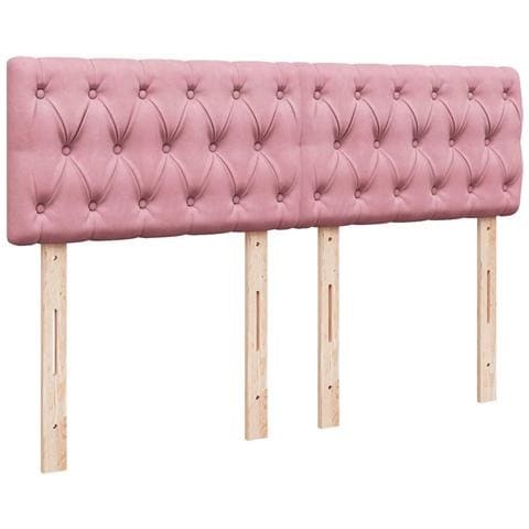 Struttura Letto Pouf con Materasso Rosa 140x200 cm in Velluto - Foto 9