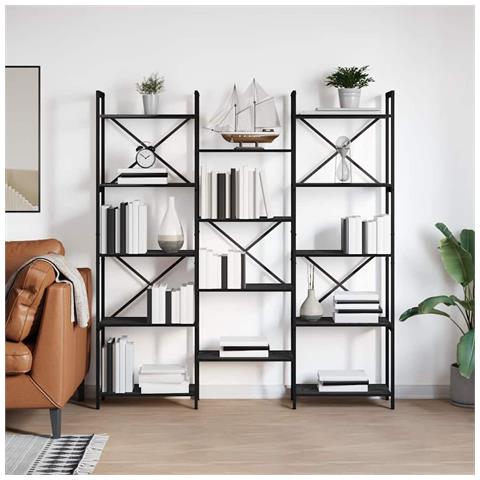 Libreria Rovere nero 156 x 25 x 167.5 cm Legno multistrato - Foto 2