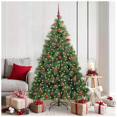 Albero di Natale artificiale con 300 LED Verde 180 cm PE e PVC - Foto 2