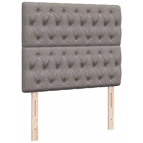 Struttura Letto Pouf con Materasso Tortora 120x190 cm Tessuto - Foto 9