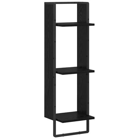 Scaffale da parete con lo scaffale Rovere Nero 30 x 25 x 100 cm - Foto 1