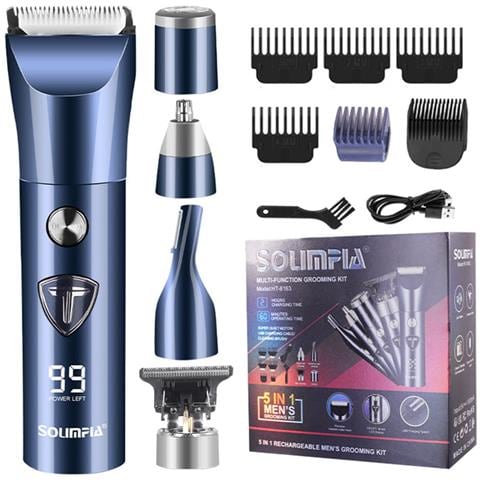 Kit Multifunzione 5-in-1 Per La Cura Dei Capelli Elettrico Con Display Led Blue - Foto 1